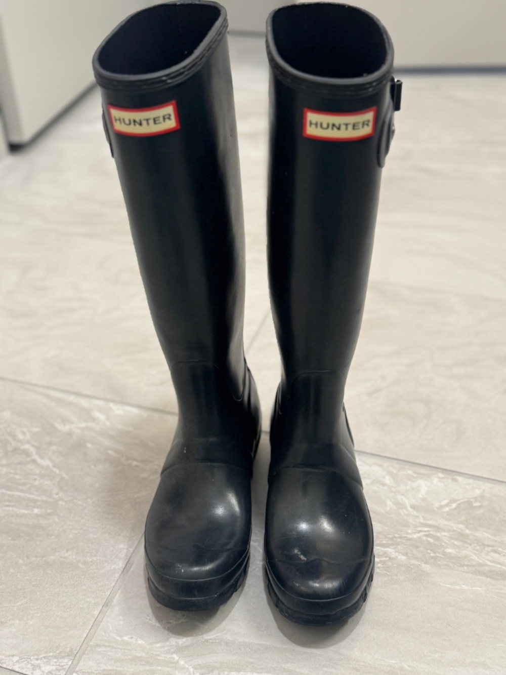 Hunter Navy Blue Original Tall Rain Boots Waterproof Classic Size 5